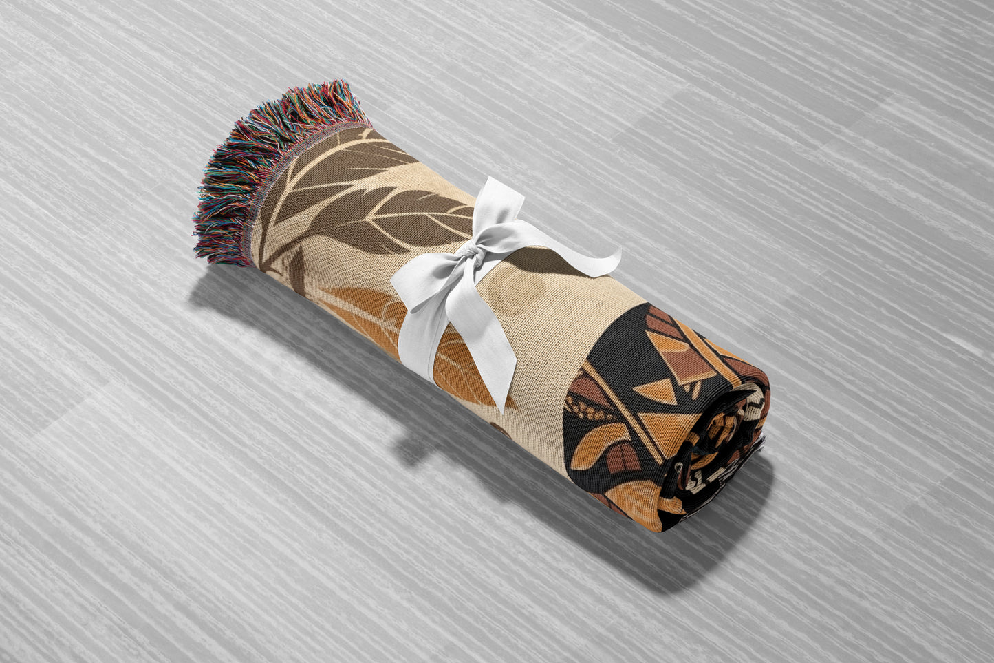 African Cultural Theme Blanket | African Tribal Huntress Art Throw Blanket – Boho Tapestry Blanket, Colorful Woven Blanket Gift | Cultural Theme Woven Throw